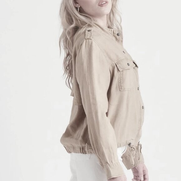 Dex Beige Semi-Cropped Utility Jacket - Picture 1 of 16